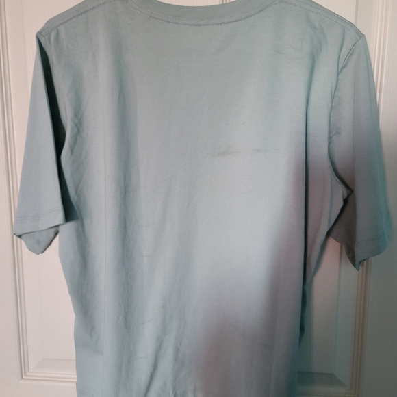 EUC Women's ROTATE Birger Christensen Aster T-Shirt SMALL Blue Surf $80 MSRP - Picture 7 of 7